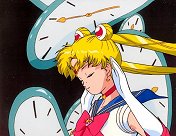 Sailor Moon Twirling With Clocks