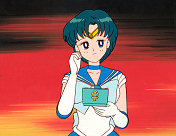 Sailor Mercury Using Her Computer