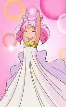 Small Lady Lifts Up the Silver Crystal