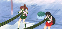 Sailor Jupiter And Sailor Mars Choked By Vines