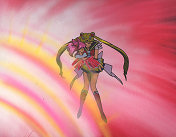 Super Sailor Moon And Chibi Usa Getting Zapped By Black Lightning