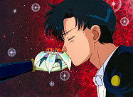 Tuxedo Mask Accepts Nectar from the Flower of Life