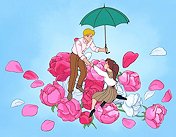 Motoki and Makoto Surrounded by Roses