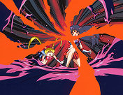 Sailor Mars Protects Sailor Moon with a Fire Attack
