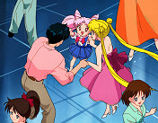 Mamoru, Chibi Usa and Usagi Enjoy a Dance Together