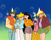 The Girls Watch as Usagi and Rei Squabble
